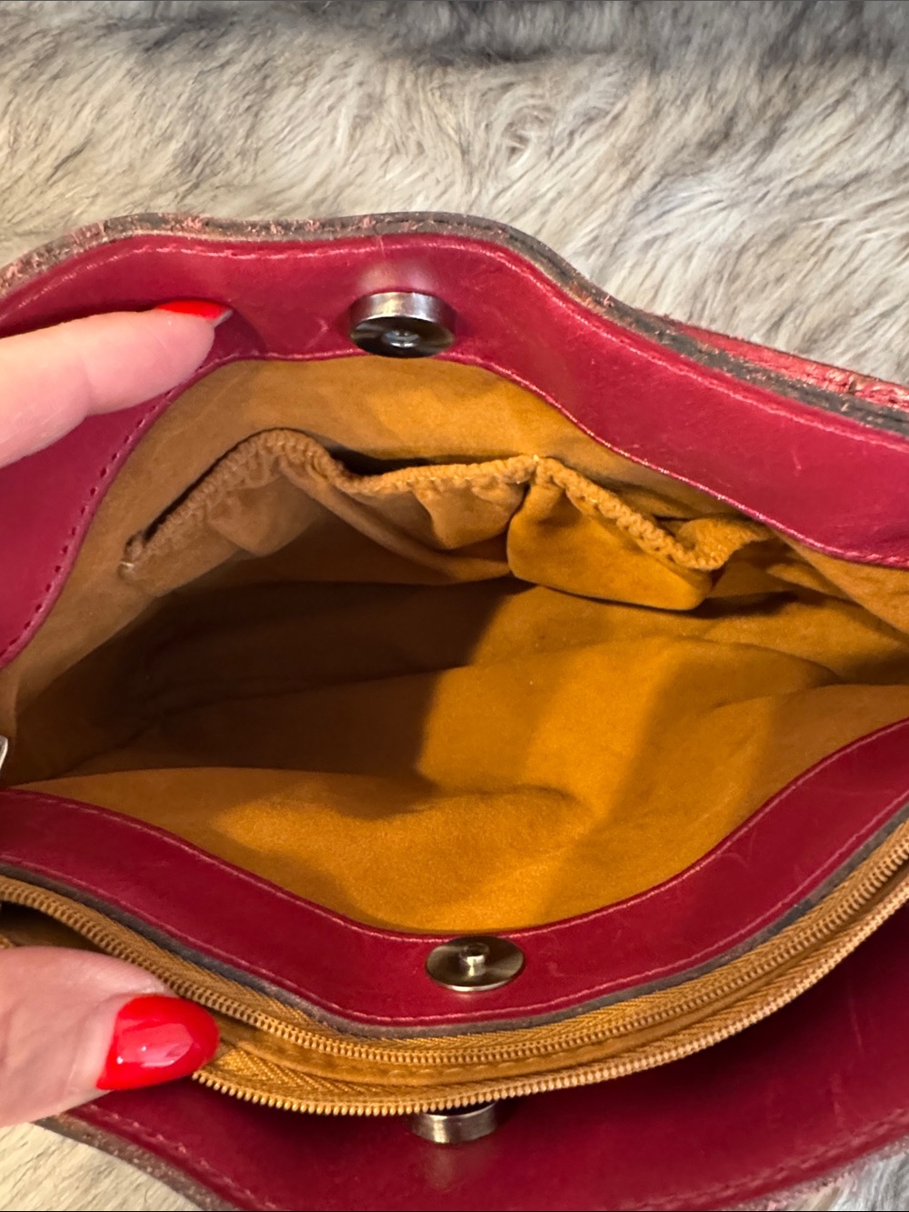 Patricia Nash Red Leather Crossbody Bag with Buckle Strap - Picture 7 of 13